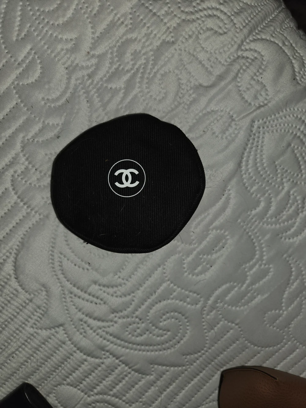 CHANEL Black Round Pouch Coin Case